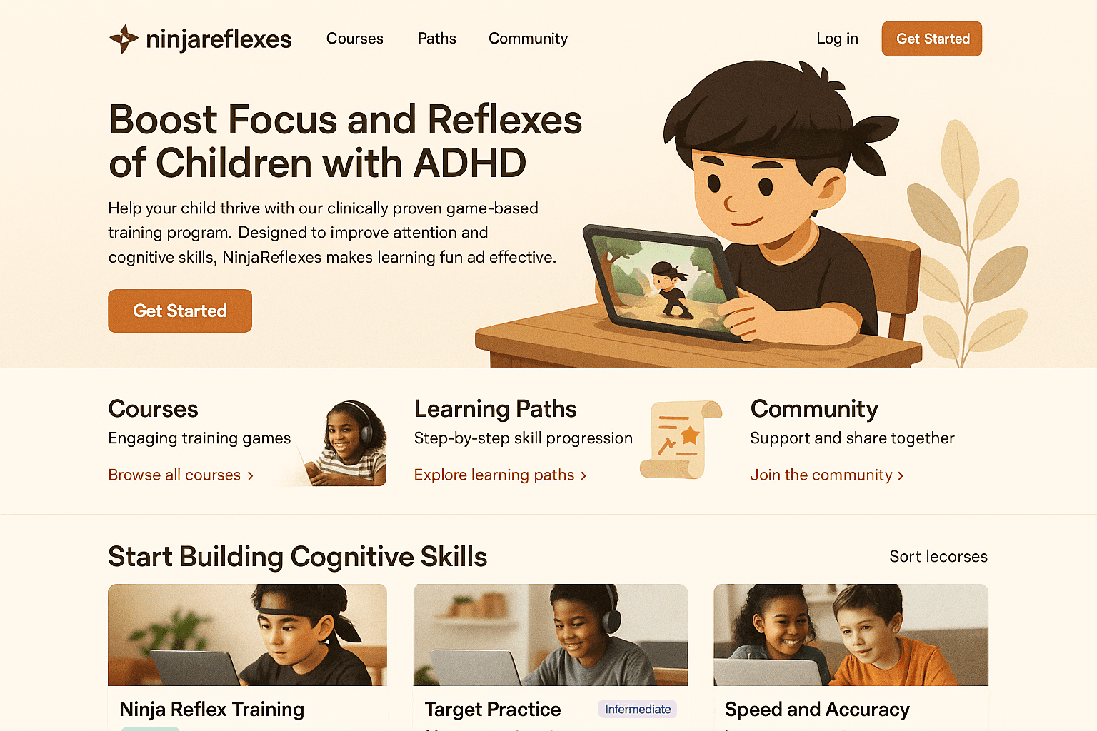 ninjareflexes.com website mockup